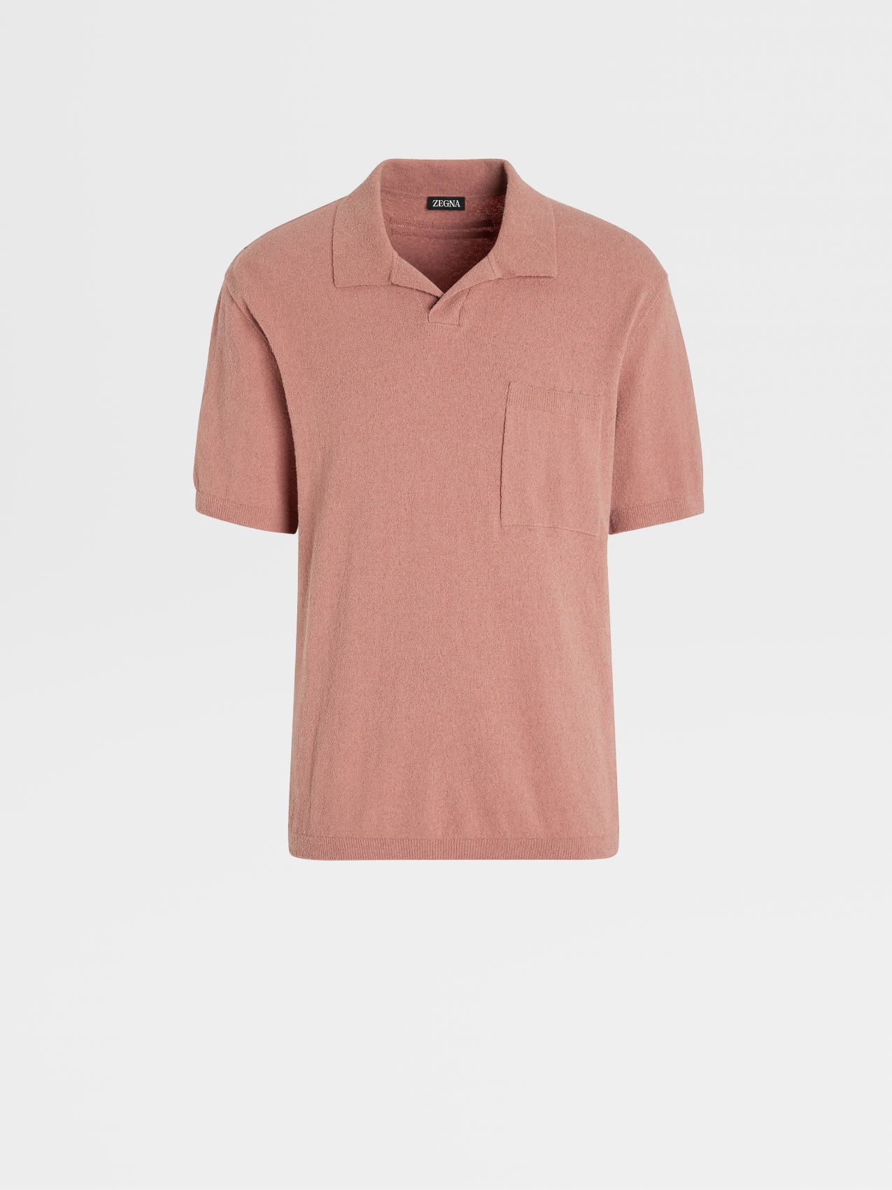 Dust Pink Cotton Blend Polo Shirt